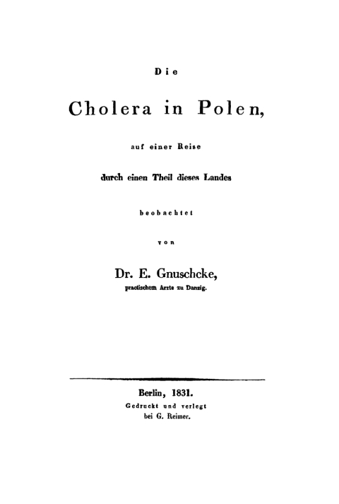 Cover image for book Die Cholera in Polen, auf einer Reise durch einen Theil dieses Landes