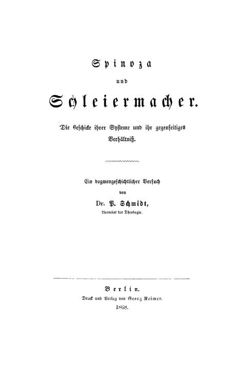 Cover image for book Spinoza und Schleiermacher