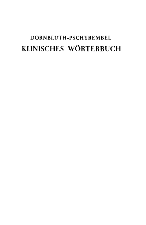 Cover image for book Klinisches Wörterbuch