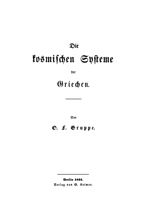 Cover image for book Die kosmischen Systeme der Griechen