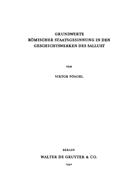 Cover image for book Grundwerte römischer Staatsgesinnung in den Geschichtswerken des Sallust