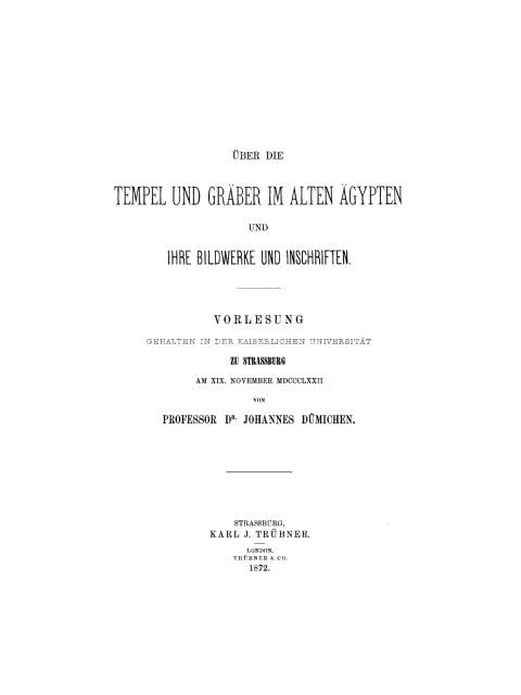 Cover image for book Über die Tempel und Gräber im alten Ägypten und ihre Bildwerke und Inschriften