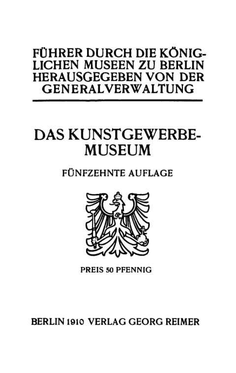 Cover image for book Das Kunstgewerbe-Museum