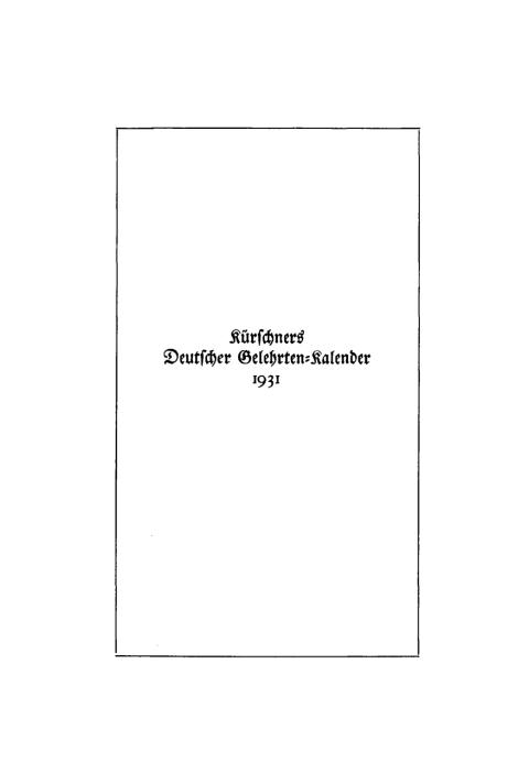 Cover image for book Kürschners Deutscher Gelehrten-Kalender. 4. Ausgabe 1931