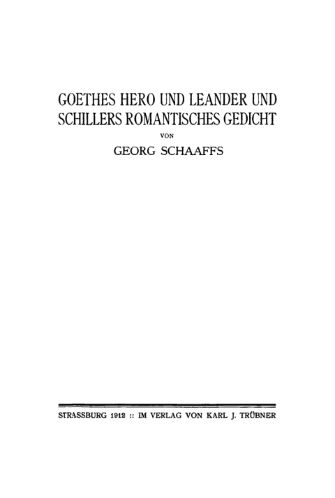 Cover image for book Goethes Hero und Leander und Schillers romantisches Gedicht