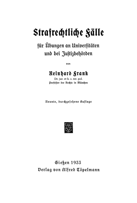 Cover image for book Strafrechtliche Fälle für Übungen an Universitäten und bei Justizbehörden