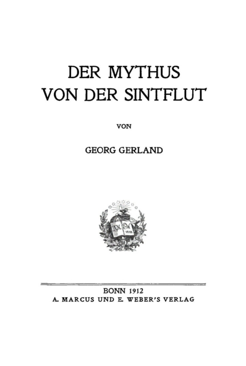 Cover image for book Der Mythus von der Sintflut