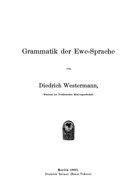 Cover image for book Grammatik der Ewe-Sprache
