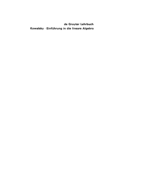 Cover image for book Einführung in die lineare Algebra