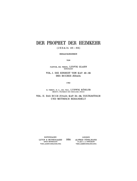 Cover image for book Der Prophet der Heimkehr (Jesaja 40–66)