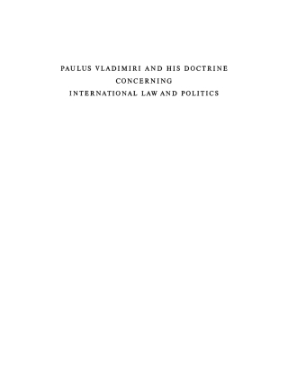 Paulus Vladimiri and his doctrine concerning international law and politics
