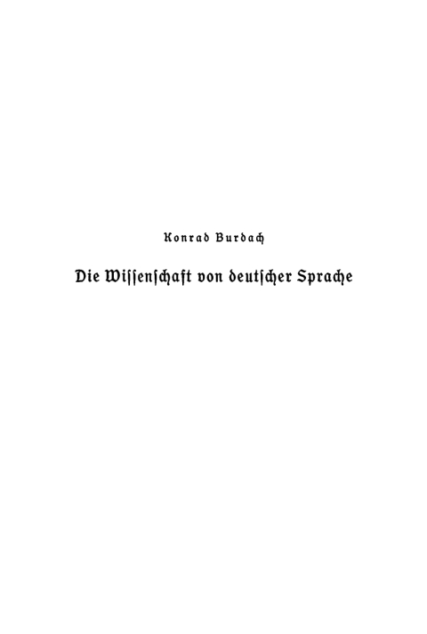 Cover image for book Die Wissenschaft von deutscher Sprache