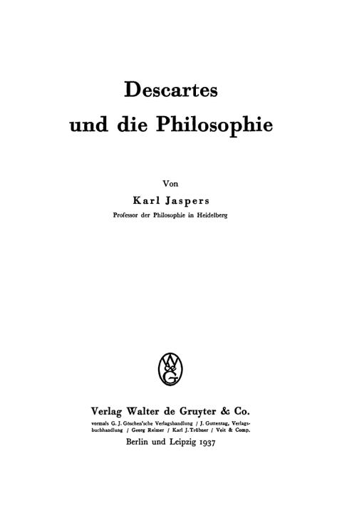 Cover image for book Descartes und die Philosophie