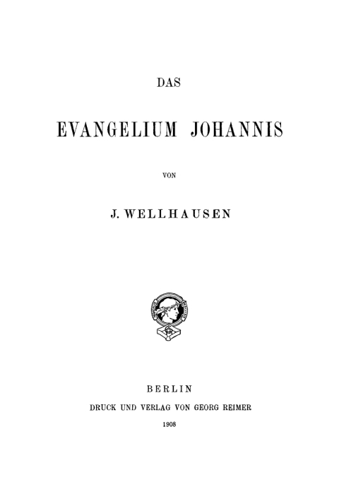 Cover image for book Das Evangelium Johannis