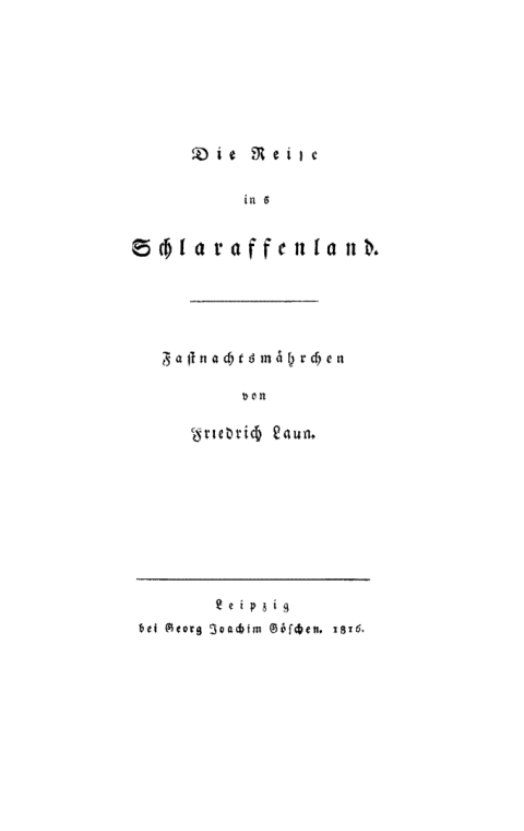Cover image for book Die Reise in's Schlaraffenland