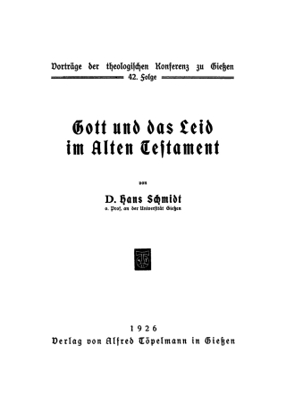 Gott und das Leid im Alten Testament