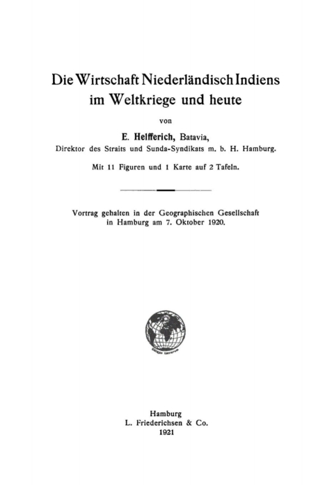 Cover image for book Die Wirtschaft Niederländisch Indiens im Weltkriege und heute