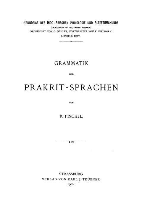 Cover image for book Grammatik der Prakrit-Sprachen