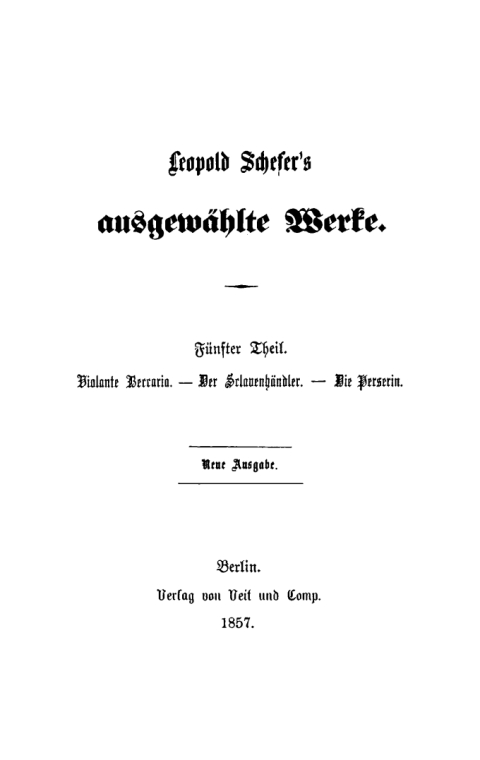 Cover image for book Violante Beccaria. Der Sclavenhändler. Die Perserin