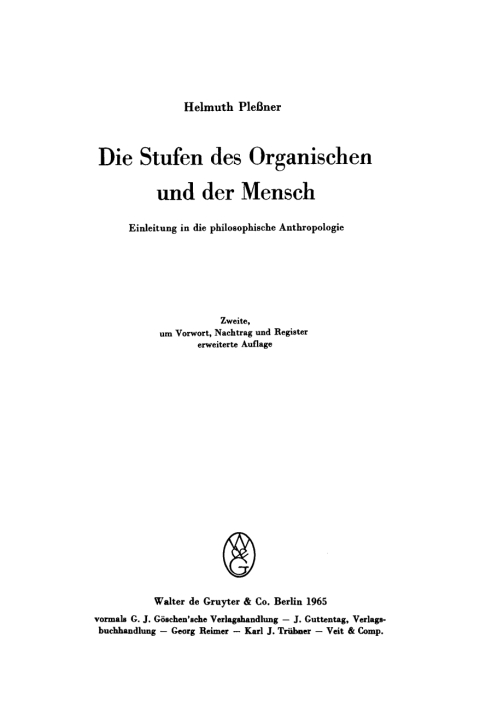 Cover image for book Die Stufen des Organischen und der Mensch