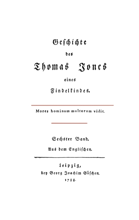 Cover image for book Henry Fielding: Geschichte des Thomas Jones eines Findelkindes. Band 6