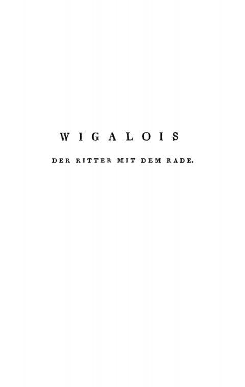 Cover image for book Wigalois Der Ritter mit dem Rade