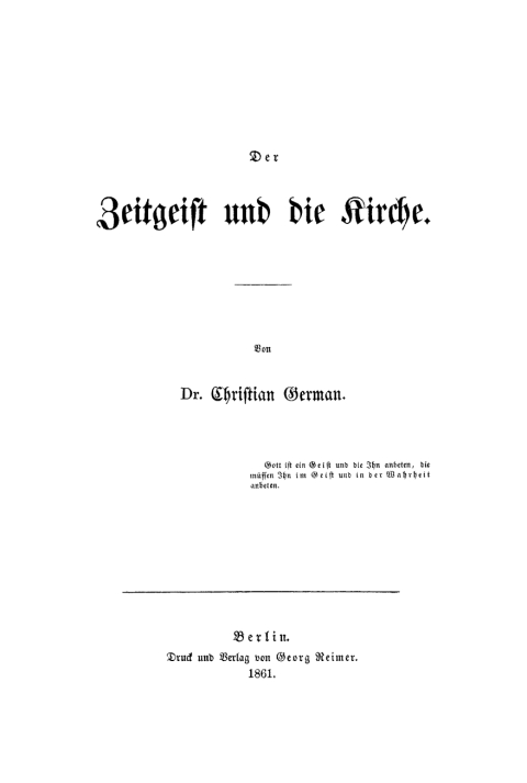 Cover image for book Der Zeitgeist und die Kirche