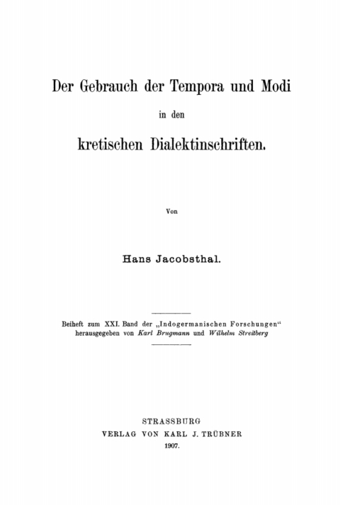 Cover image for book Der Gebrauch der Tempora und Modi in den kretischen Dialektinschriften