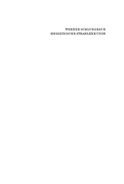 Cover image for book Medizinische Strahlenkunde