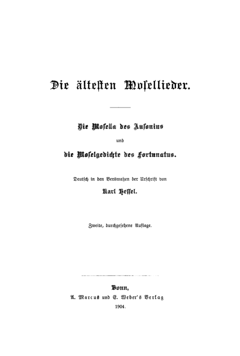 Cover image for book Die ältesten Mosellieder