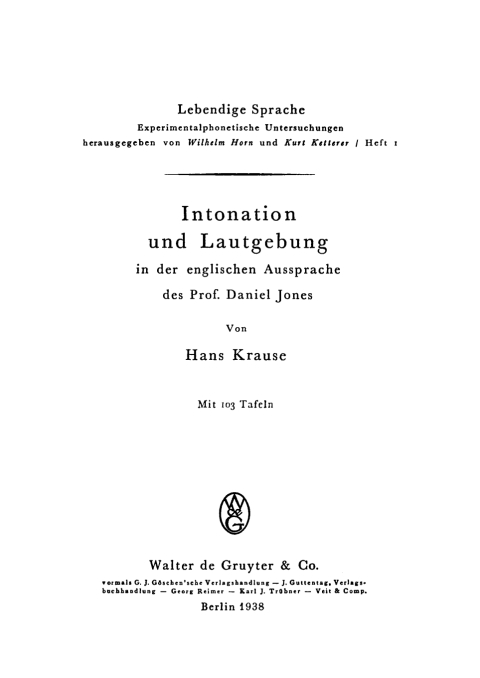 Cover image for book Intonation und Lautgebung in der englischen Aussprache des Prof. Daniel Jones