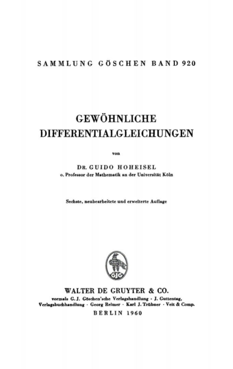 Cover image for book Gewöhnliche Differentialgleichungen