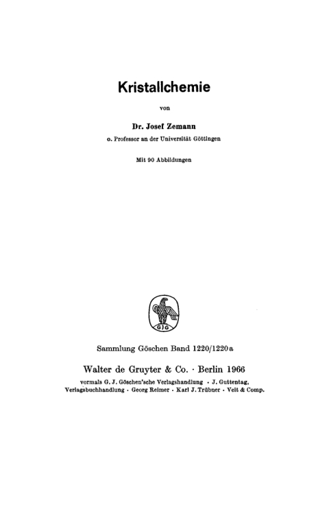 Cover image for book Kristallchemie