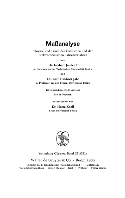 Cover image for book Maßanalyse
