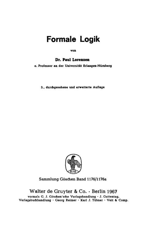 Cover image for book Formale Logik
