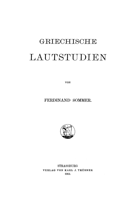 Cover image for book Griechische Lautstudien