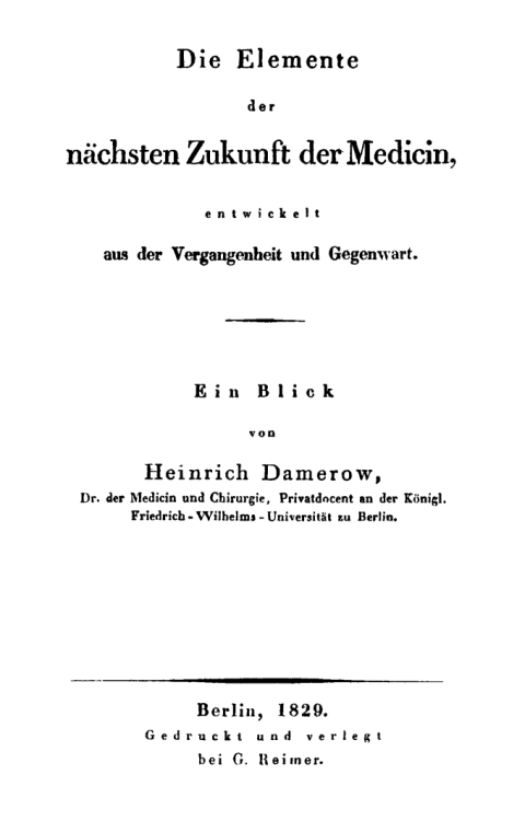 Cover image for book Die Elemente der nächsten Zukunft der Medicin