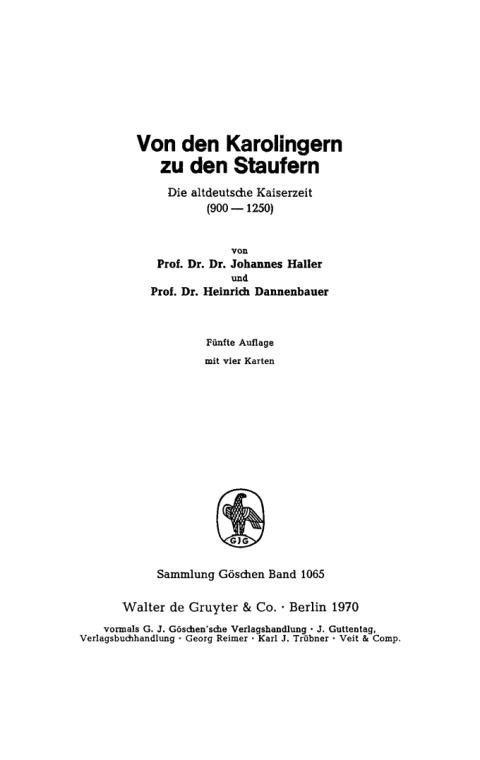 Cover image for book Von den Karolingern zu den Staufern