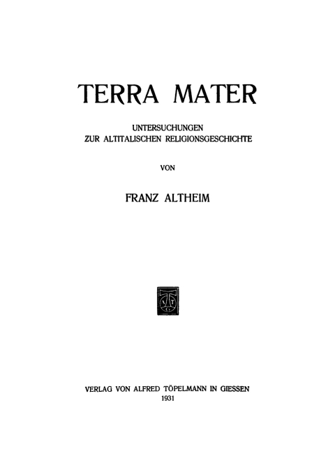 Cover image for book Terra mater