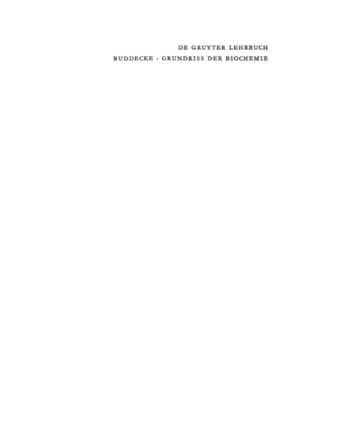 Cover image for book Grundriss der Biochemie