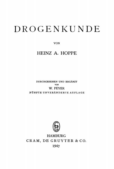 Cover image for book Drogenkunde