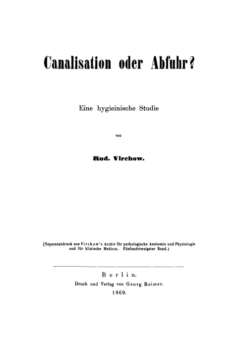 Cover image for book Canalisation oder Abfuhr?