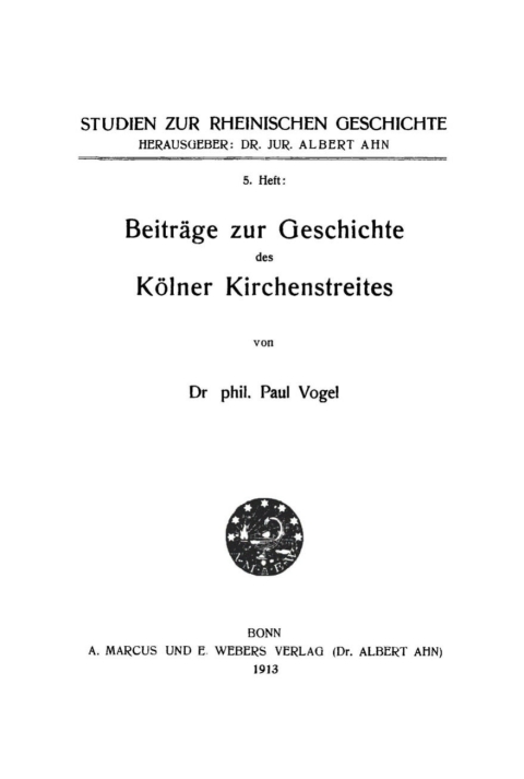Cover image for book Beiträge zur Geschichte des Kölner Kirchenstreites
