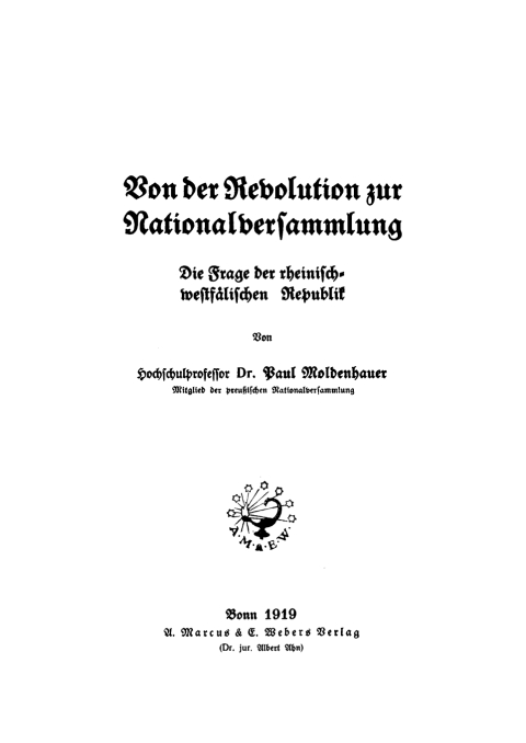 Cover image for book Von der Revolution zur Nationalversammlung