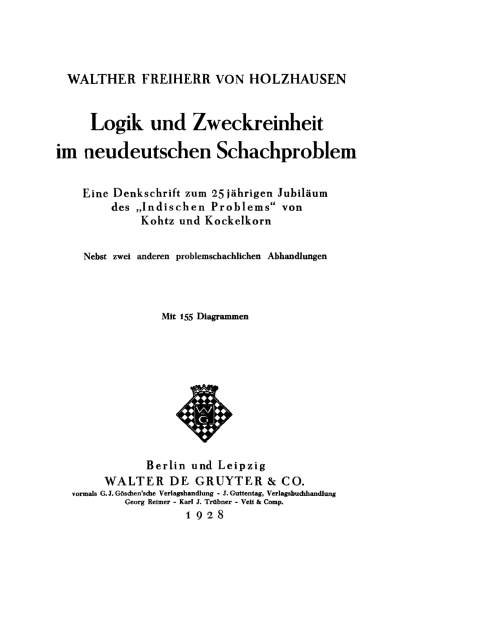 Cover image for book Logik und Zweckreinheit im neudeutschen Schachproblem