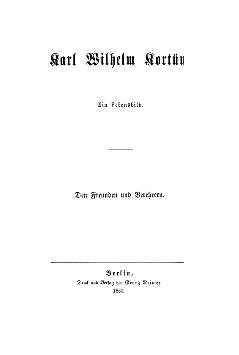 Cover image for book Karl Wilhelm Kortüm