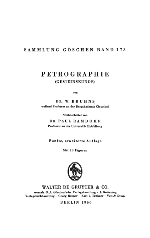 Cover image for book Petrographie (Gesteinskunde)