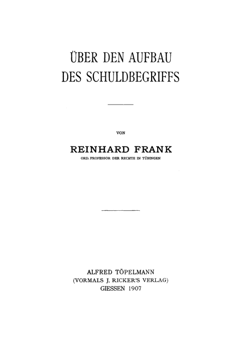 Cover image for book Über den Aufbau des Schuldbegriffs