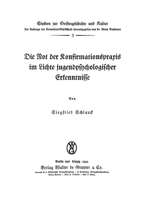 Cover image for book Die Not der Konfirmationspraxis im Lichte jugendpsychologischer Erkenntnisse
