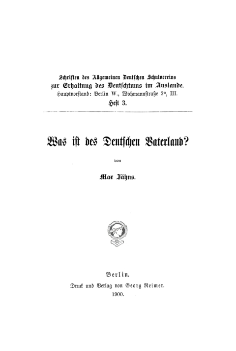 Cover image for book Was ist des Deutschen Vaterland?